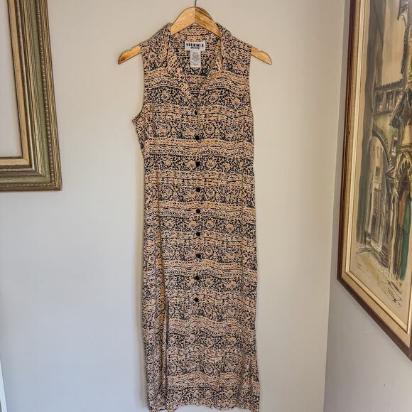 Studio 1 Dresses & Skirts - Vintage Studio I Petite Paisley Print Button Front Sleeveless Maxi Dress 8P
